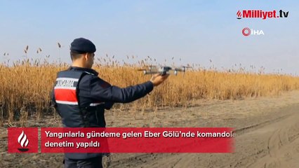 Peş peşe yangınlar! Komandolar Eber Gölü’nde
