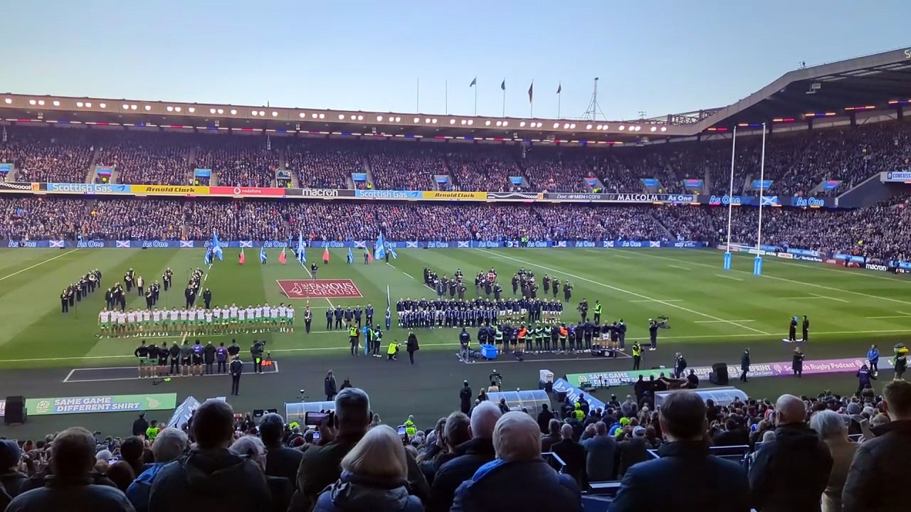 Flower of Scotland at Murrayfield ahead of Autumn Nations Series Test with Portugal