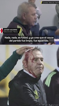 La reacción de Aguirre tras ser agredido con una lata desde la grada