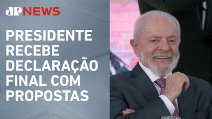 Lula discursa em cerimônia de encerramento do G20 Social