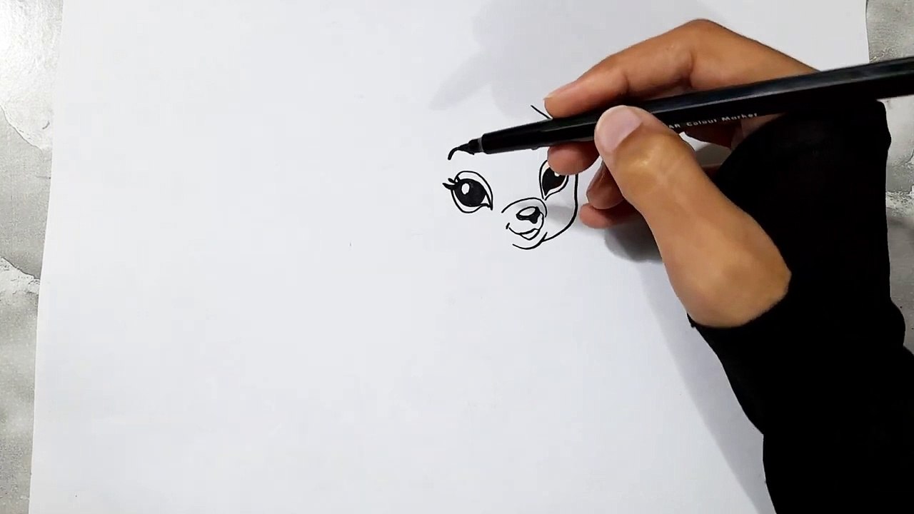 How to draw a deer easy step by step __ Easy deer drawing __ Cute animal drawing