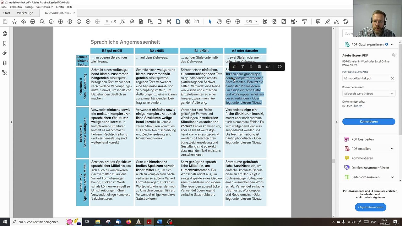 Deutsch-Test für den Beruf B2 – 06 – Prüfungsteil Lesen und Schreiben