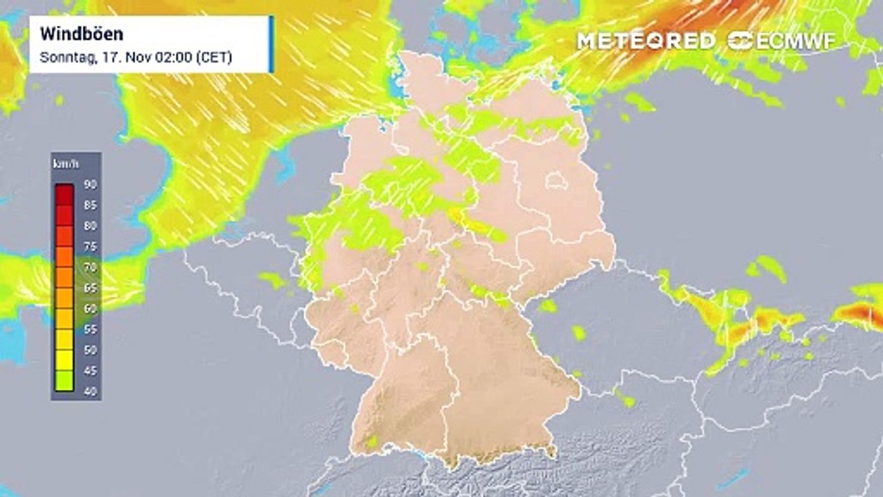Es wird recht stürmisch - besonders am Dienstag droht eine Sturmlage!