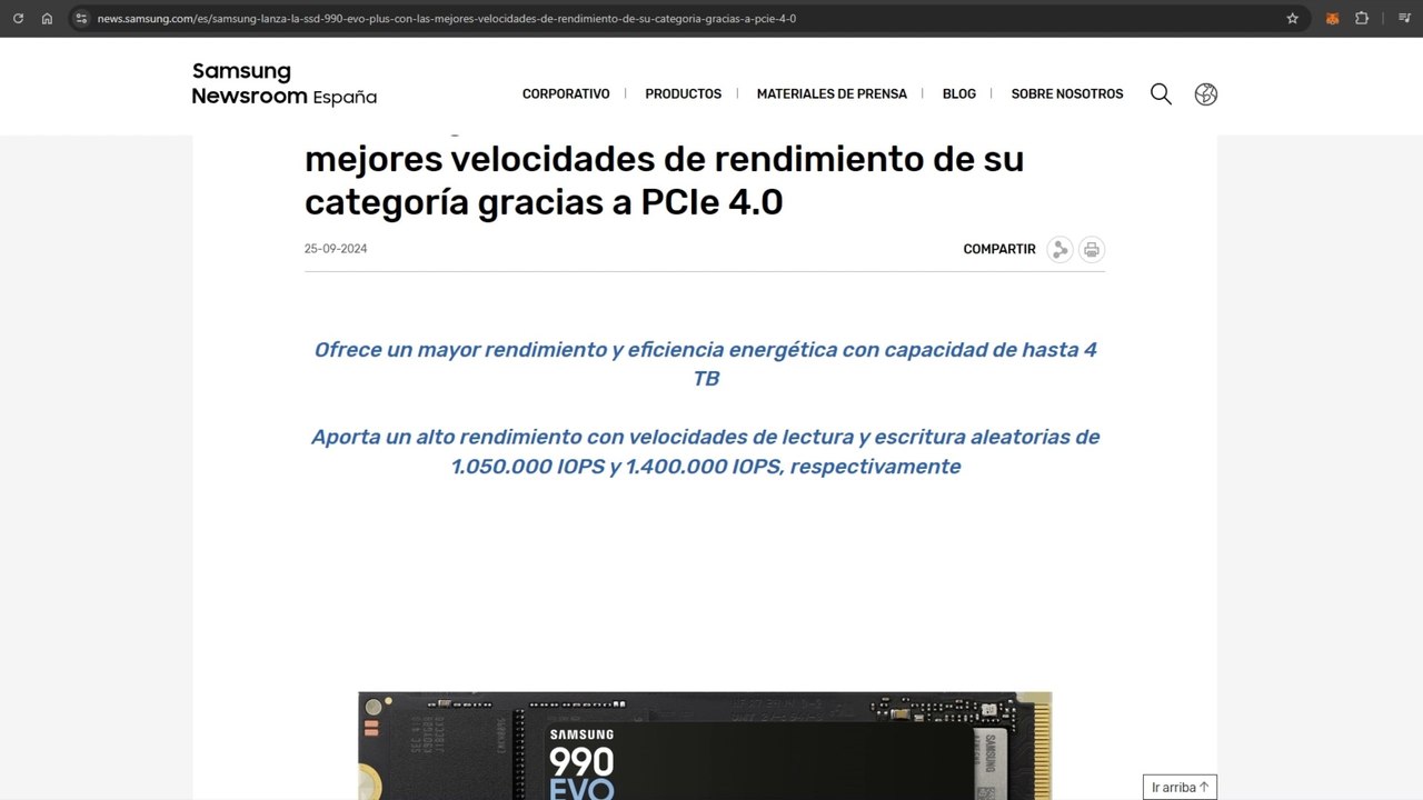 NUEVO SSD SAMSUNG 990 EVO PLUS, NO ES RECOMENDABLE PERO MEJORA A SU PREDECESOR