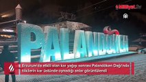 Palandöken'de tilkilerin kar eğlencesi
