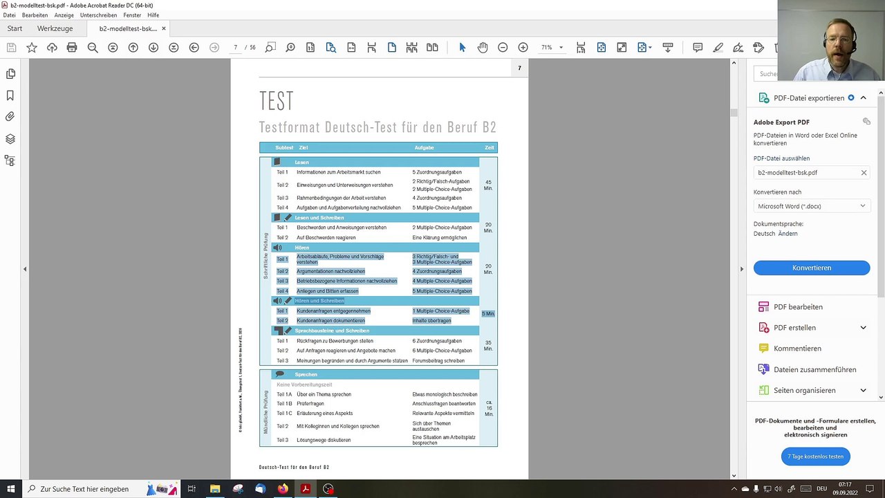 Deutsch-test für den beruf b2 – 08 – prüfungsteil hören teil 2