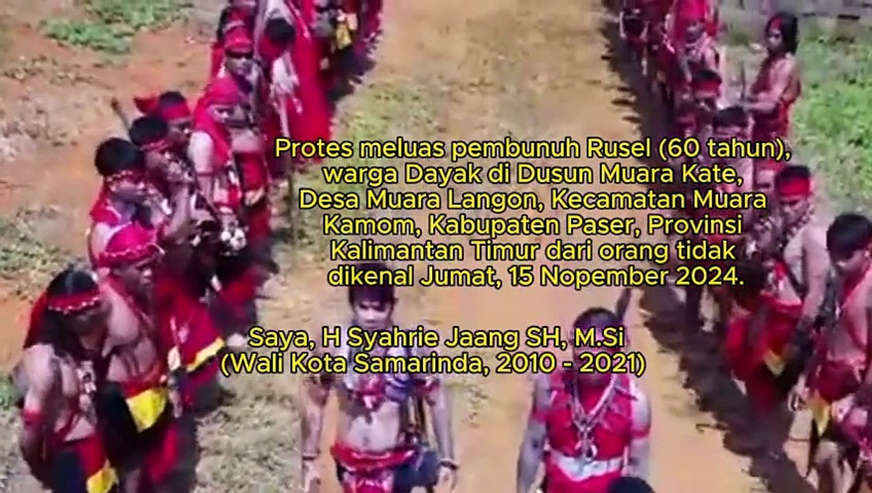 H Syahrie Jaang SH, M.Si, Ketua PDKT, desak Kapolri usut tuntas pembunuhan  Rusel, warga Dayak di Dusun Muara Kate, Desa Muara Langon, Kecamatan Muara Kamom, Kabupaten Paser, Kalimantan Timur, Jumat dinihari, 15 Nopember 2024.