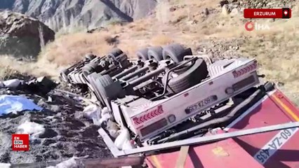 Erzurum'da tır sürücüsü kazada hayatını kaybetti