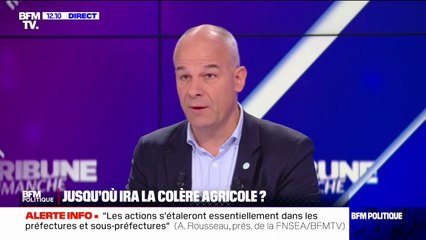 Mobilisation des agriculteurs: Arnaud Rousseau ne "souhaite pas qu'il y ait des débordements"