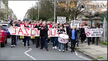 Morecambe fans protest against owner Jason Whittingham