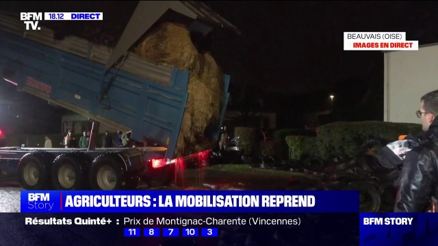 Ça fait partie des organismes qui mettent la pression sur le monde agricole : à Beauvais, dans l'Oise, les agriculteurs déversent du fumier devant l'Office français de la biodiversité