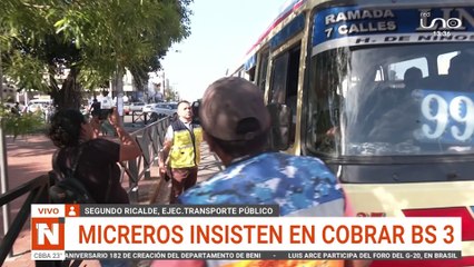 Micreros insisten en cobrar Bs 3