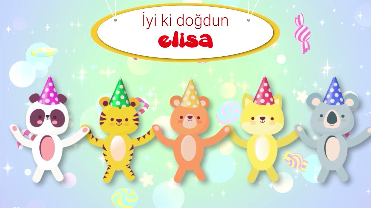 İyi ki Doğdun ELİSA  - İsme Özel Kırmızı Balık Doğum Günü Şarkısı
