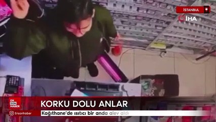 İstanbul'da ısıtıcı bir anda alev aldı