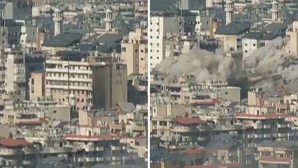 Un edificio colapsa en Beirut mientras Israel realiza una nueva oleada de ataques aéreos