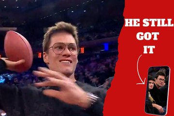 Tom Brady throws some dimes from a New York NBA court and the crowd loves it