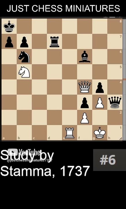 Study by Stamma in 1737. Smothered checkmate