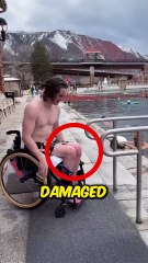 Diseabled man trying to swim. Sho sad video😔😔