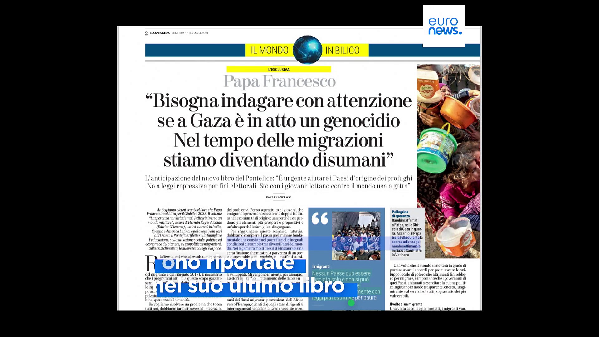 Video Decine di morti a Gaza, il Papa: \