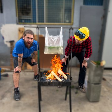Cook Soup in a Plastic Bag or Open wine bottle with zip tie?