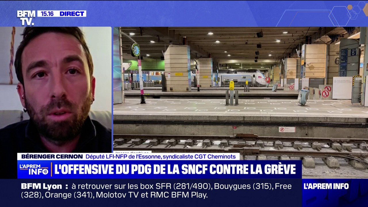Grève SNCF: "Ce sont eux les responsables de cette grève", affirme Bérenger Cernon (LFI-CGT Cheminots), au sujet du gouvernement