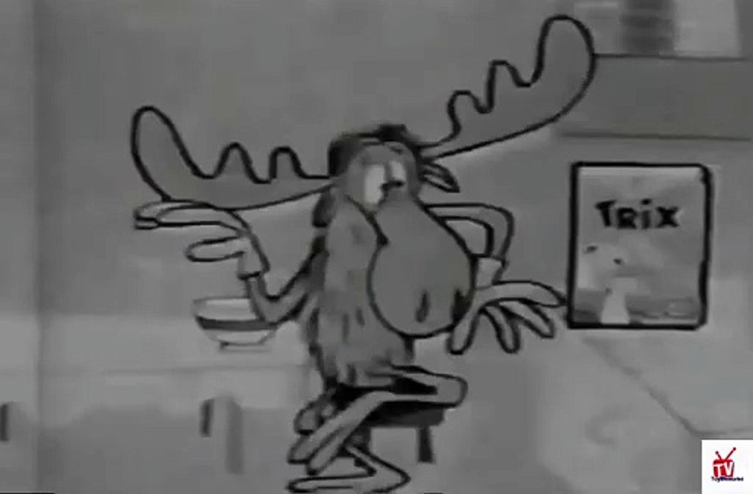 1959 Bullwinkle singing the praises of Trix cereal TV commercial