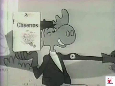 1960s Bullwinkle on a pogo stick for Cheerios TV commercial