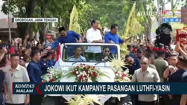 Jokowi Ikut Pawai Bersama Cagub-Cawagub Jateng Ahmad Luthfi-Taj Yasin