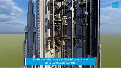 Por dentro en 3D: el carrillón del campanario de la Catedral de La Plata