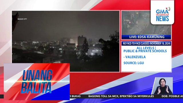 Ulan at malakas na hanging dala ng Bagyong Pepito, naranasan sa Baguio | Unang Balita