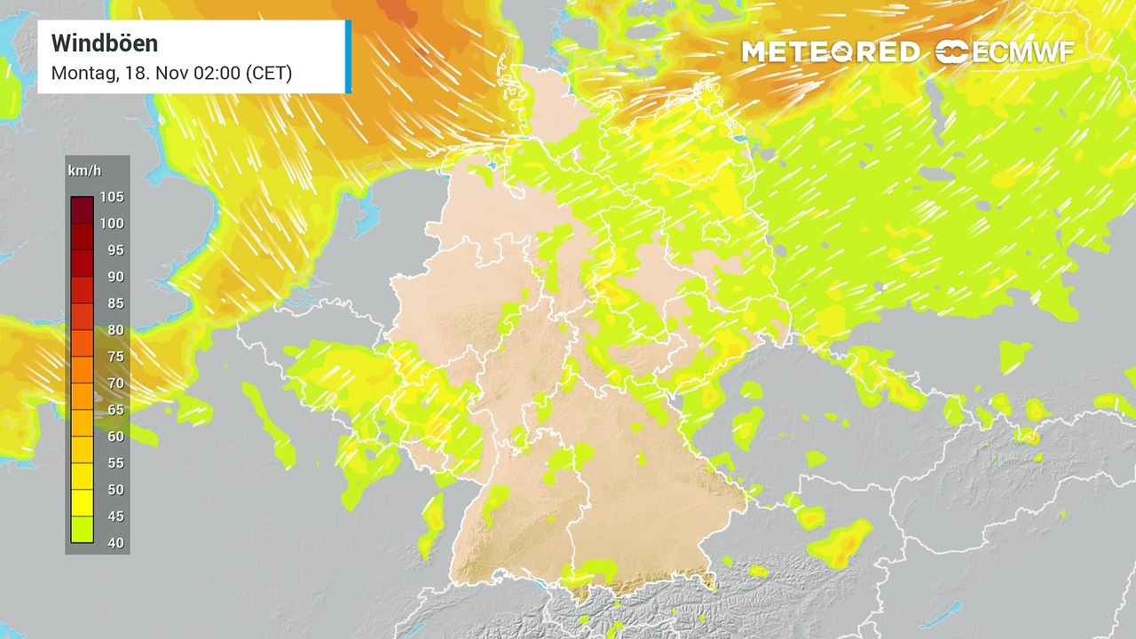 Am Dienstag kommt es zu einem Sturm einmal quer über Deutschland. Dabei kann es richtig ungemütlich werden