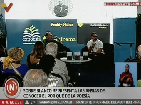 Poeta Freddy Ñáñez habla de su motivación para escribir su nuevo libro “Sobre Blanco”