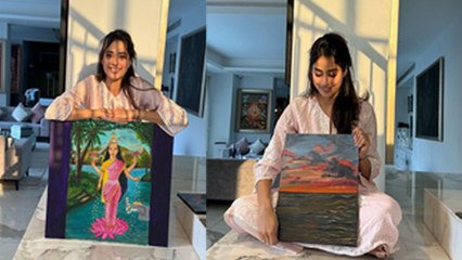 Janhvi Kapoor Poses With Her Painting Public Troll," Insults Goddes Lakshmi..."