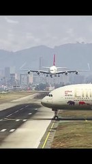 Airplane Accidently Came in the Runway During Landing Of A380(360P)