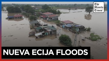Drone video captures severe flooding caused by Super Typhoon Pepito in the Philippines