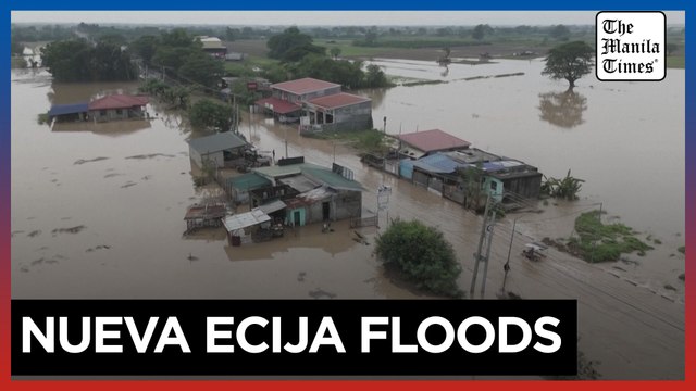 Drone video captures severe flooding caused by Super Typhoon Pepito in the Philippines