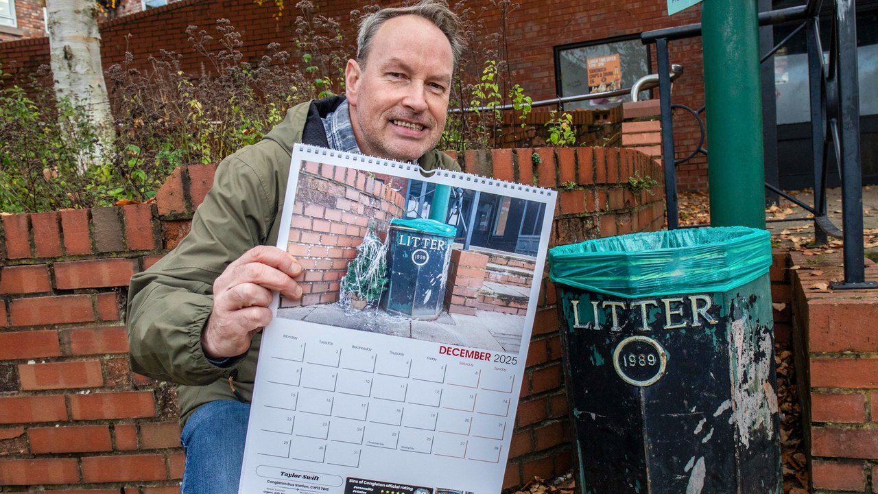 Dad creates ‘rubbish calendar’ of the year - featuring 12 of his towns best bins