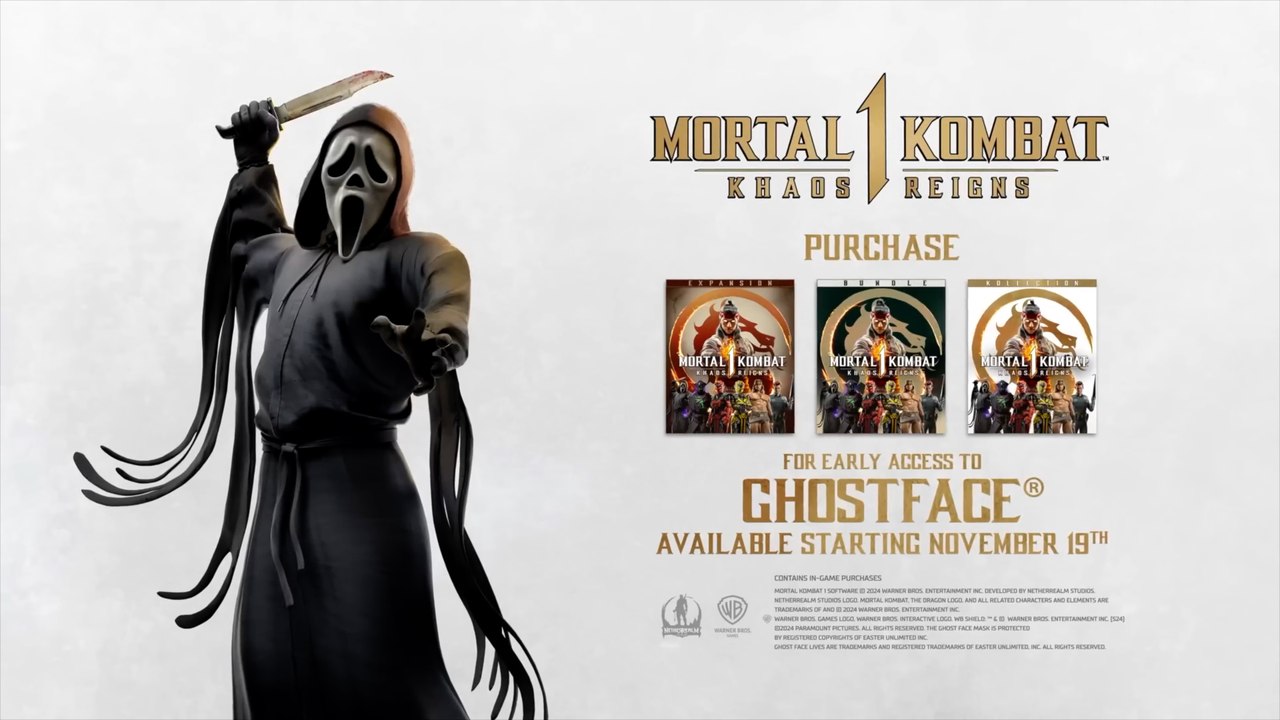 Mortal Kombat 1 Khaos Reigns Official Ghostface...