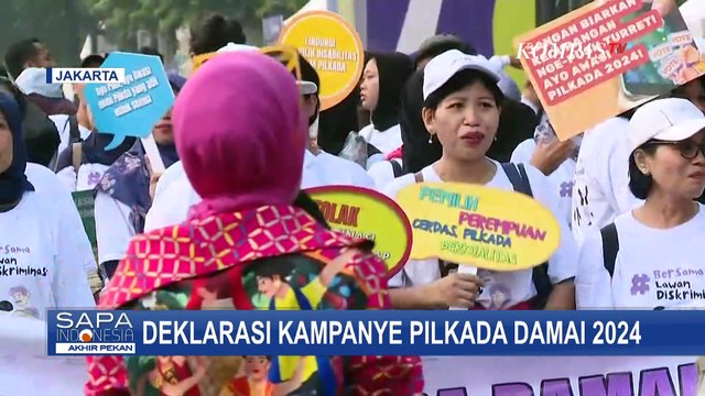 Bawaslu Gelar Deklarasi Kampanye Pilkada Damai 2024, Soroti Peran Perempuan Awasi Demokrasi