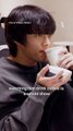 Jang Ki Yong crouched in a ball sipping coffee is everything The Atypical Family Behind the Scenes On Netflix [ENG SUB]