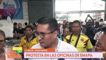 SCZ PROTESTA EN EMAPA POR ARROZ Y EMAPA ANUNCIA VENTA EN LOS BARRIOS