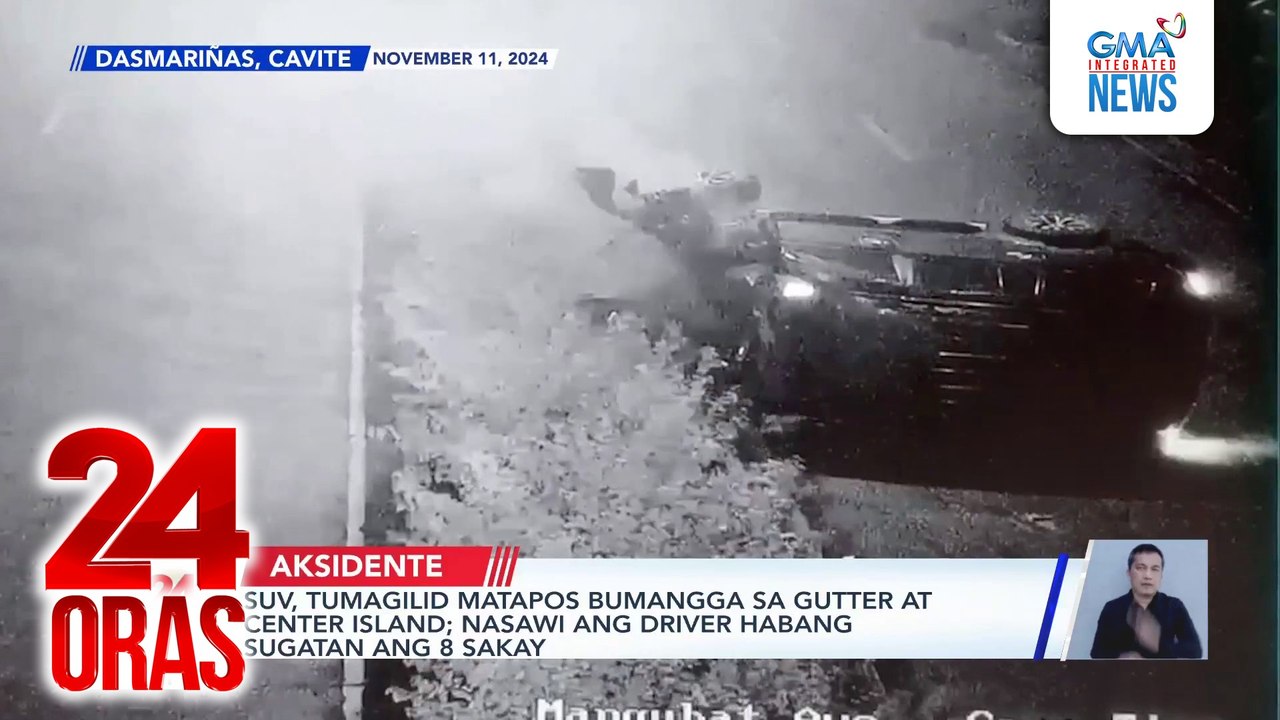 SUV, tumagilid matapos bumangga sa gutter at center island; nasawi ang driver habang sugatan ang 8 sakay | 24 Oras