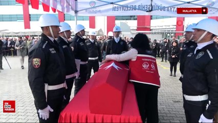Malatya'da şehit polis memuru Beykoz son yolculuğuna uğurlandı