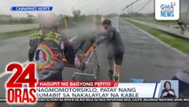 Nagmomotorsiklo, patay nang sumabit sa nakalaylay na kable | 24 Oras