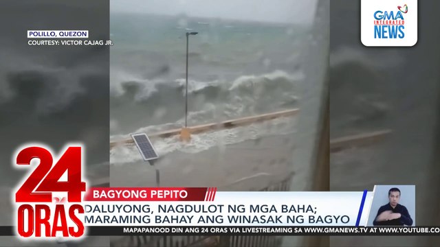 Daluyong, nagdulot ng mga baha; maraming bahay ang winasak ng bagyo | 24 Oras