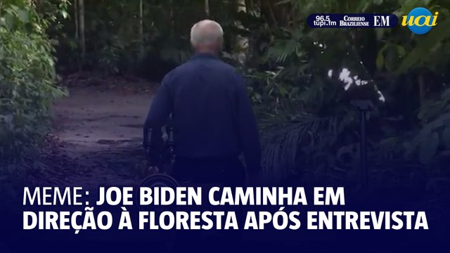 Joe Biden vira meme ao caminhar em direção à floresta após entrevista em Manaus