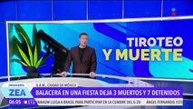 Balacera en una fiesta deja 3 muertos entre ellos un menor de
