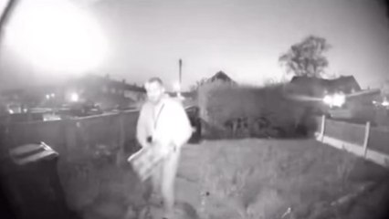 Ring camera footage shows deliveryman unintentionally spooking woman with his arrival