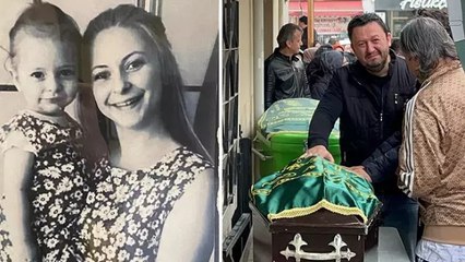 Yeliz öğretmen ve minik kızı Ela son yolculuğuna uğurlandı