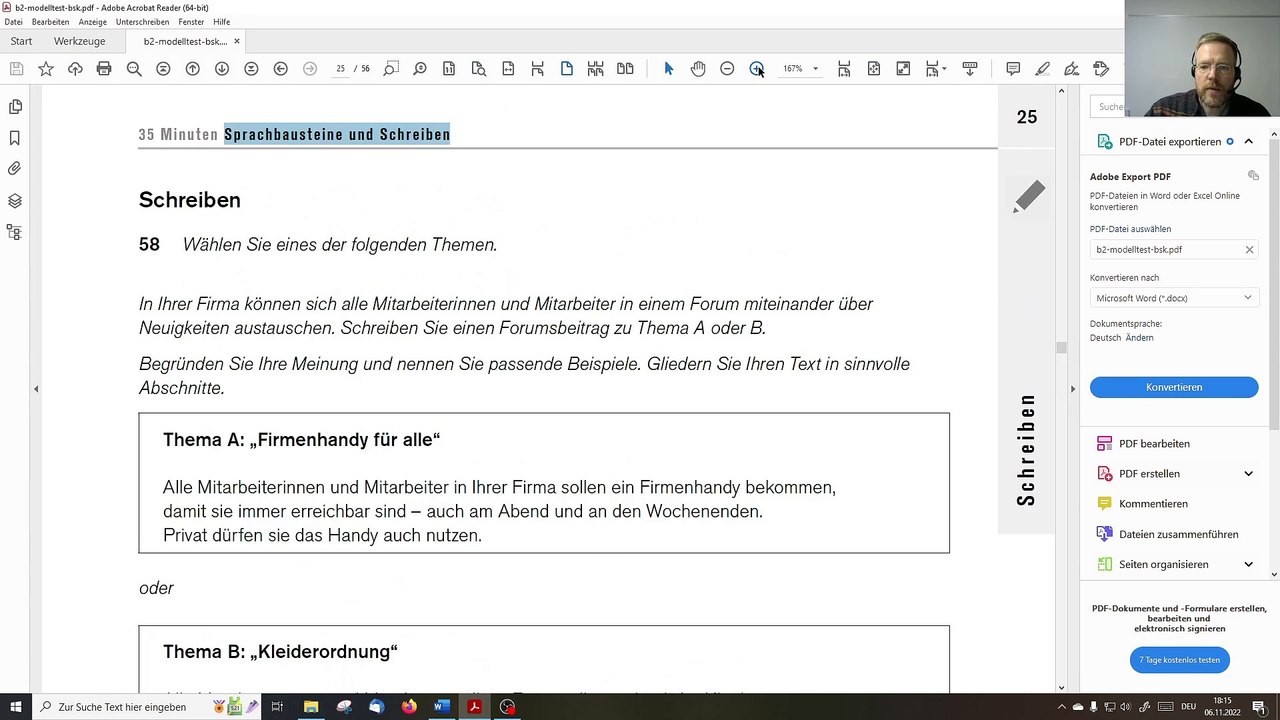 Deutsch-Test für den Beruf B2 – 14 – Schreiben – Forumsbeitrag zum Thema: Kleiderordnung